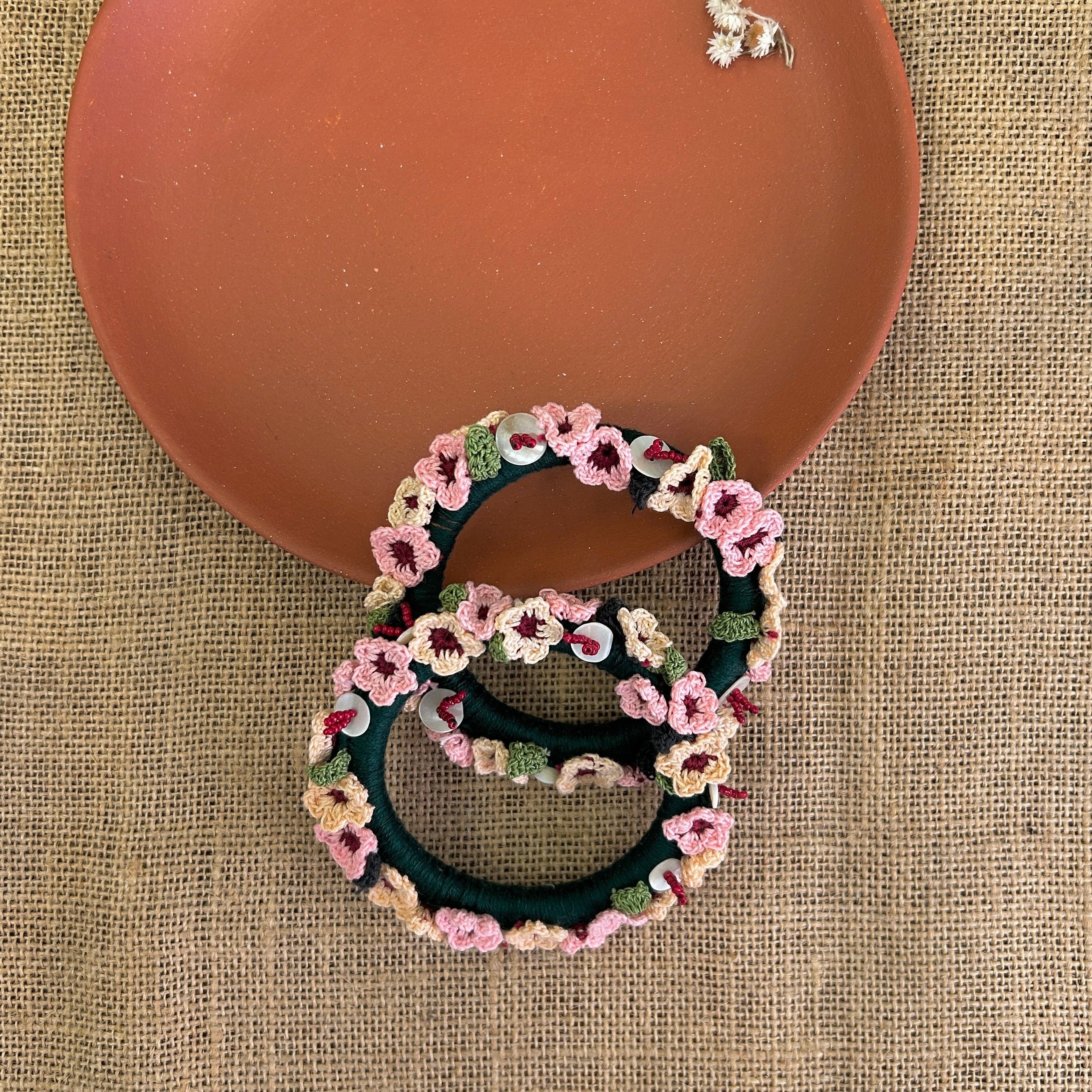 Gulabi Phool Bangles Set of Two by Ikriit'm with Bangle at Kamakhyaa for sustainable fashion