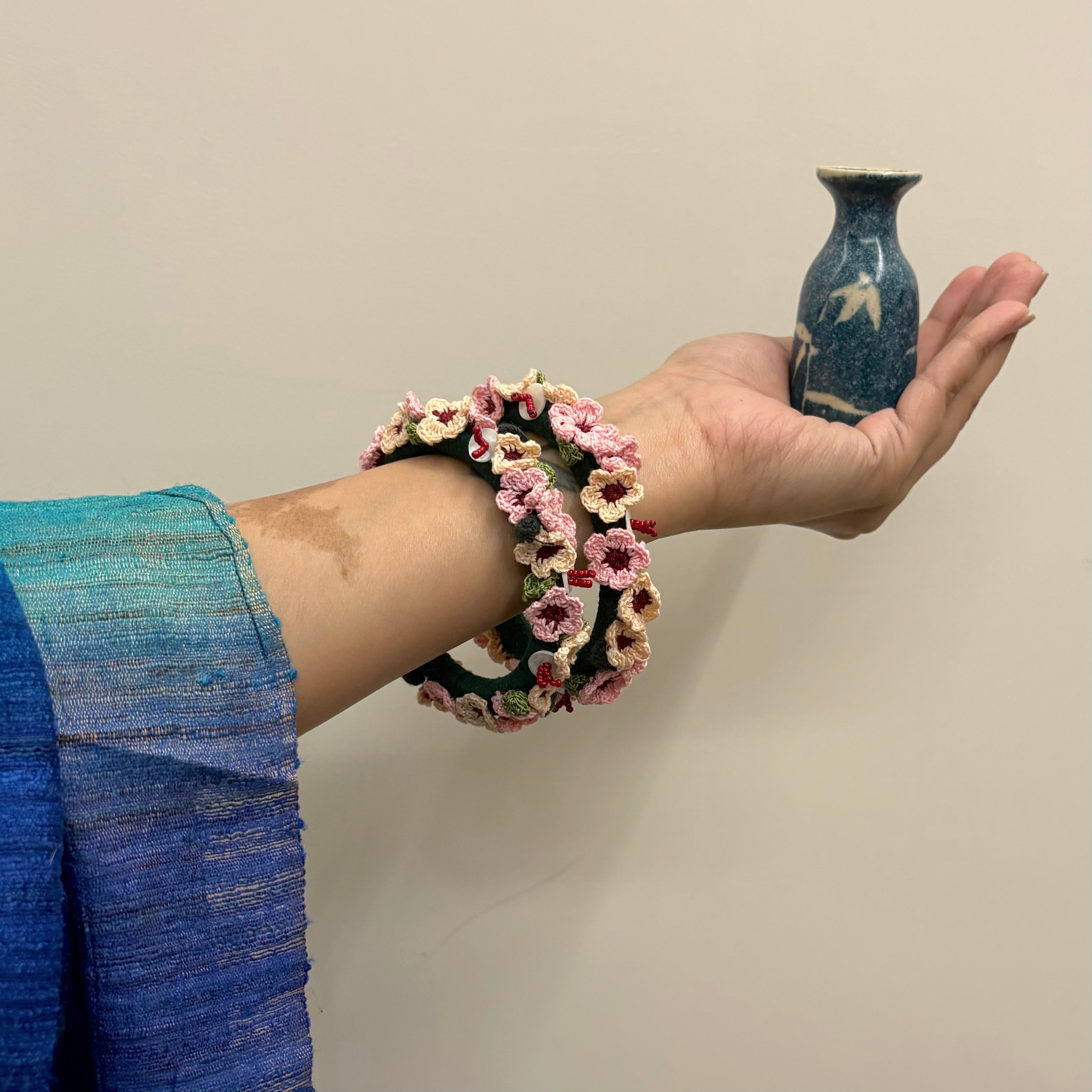 Gulabi Phool Bangles Set of Two by Ikriit'm with Bangle at Kamakhyaa for sustainable fashion