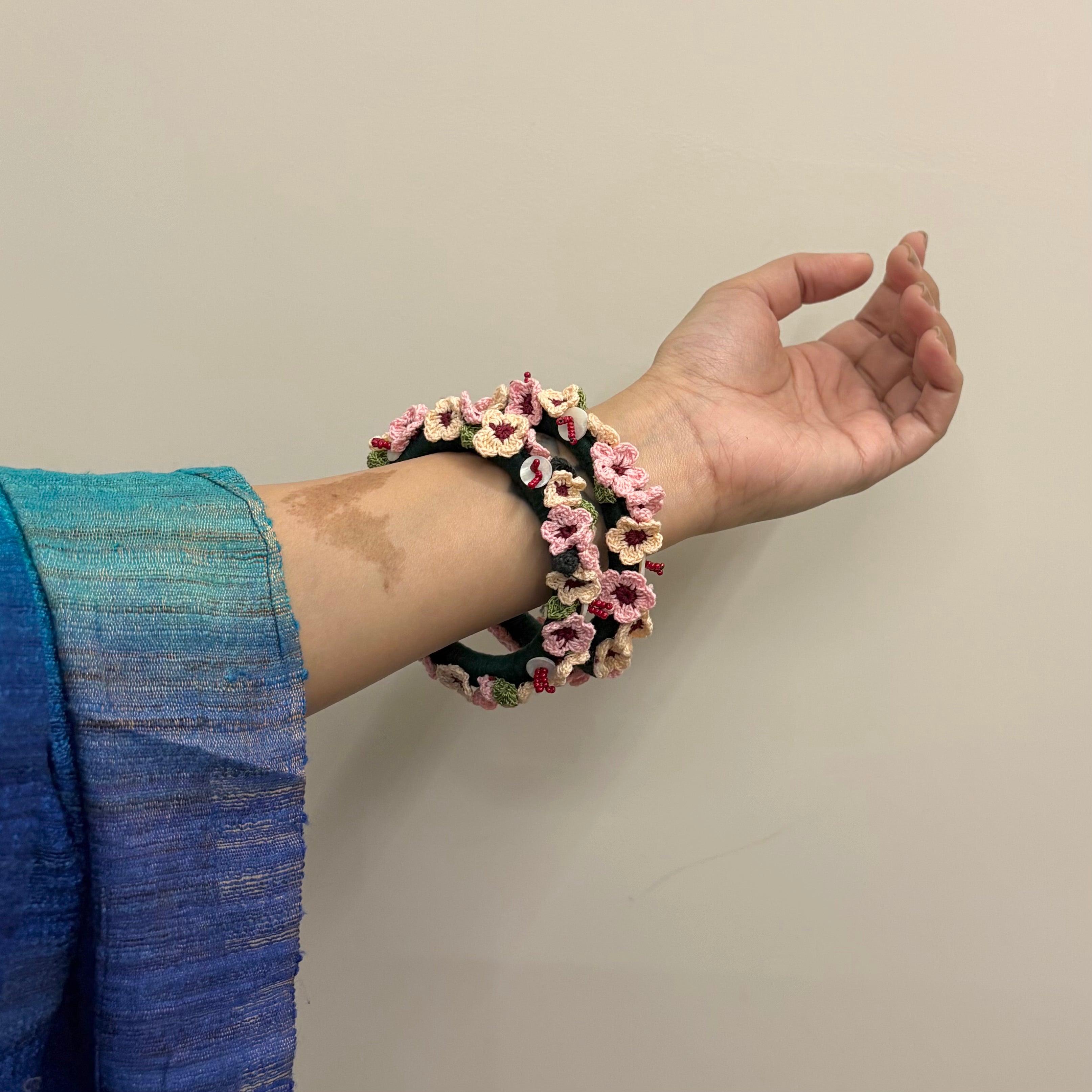 Gulabi Phool Bangles Set of Two by Ikriit'm with Bangle at Kamakhyaa for sustainable fashion