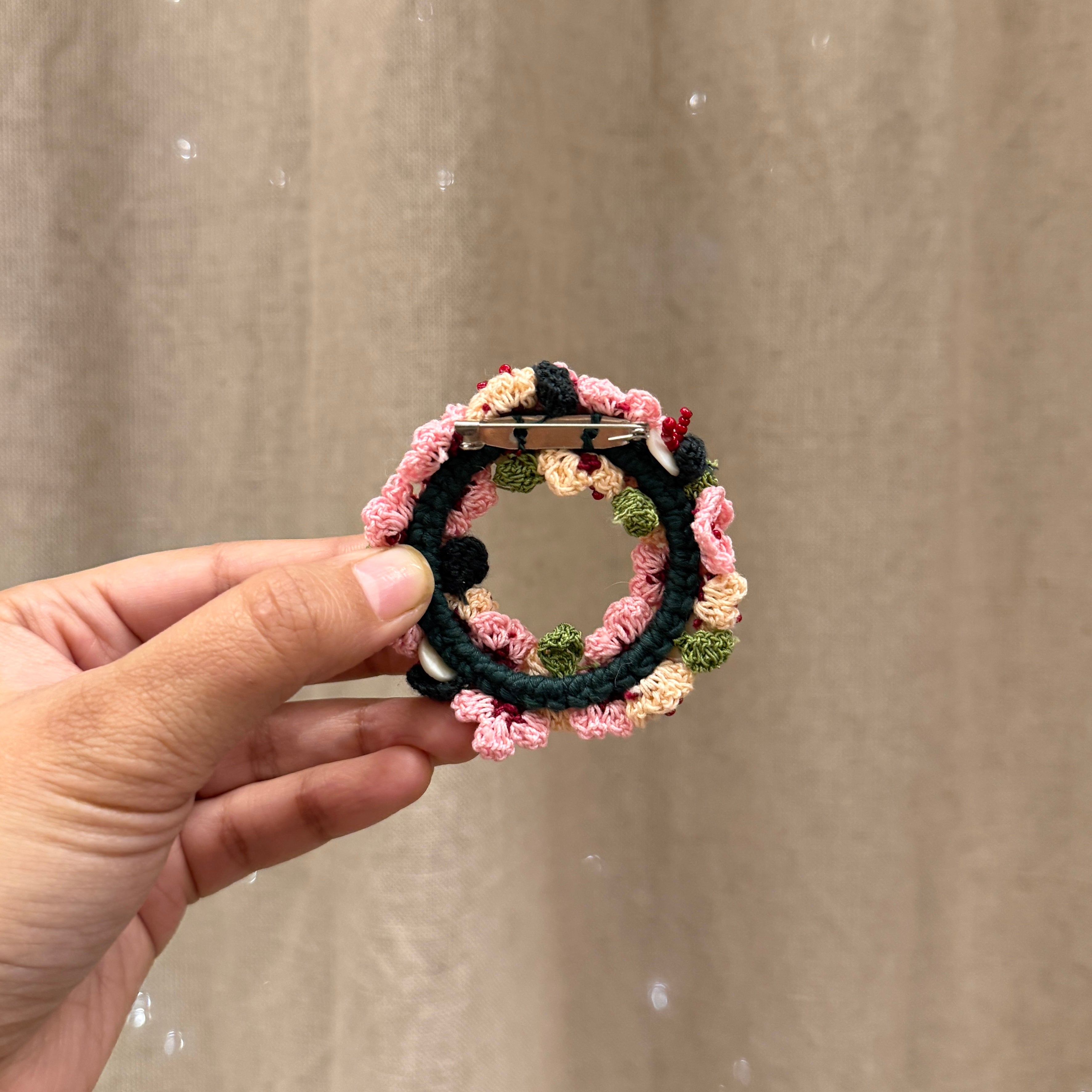 Gulabi Gul Brooch by Ikriit'm with brooch at Kamakhyaa for sustainable fashion