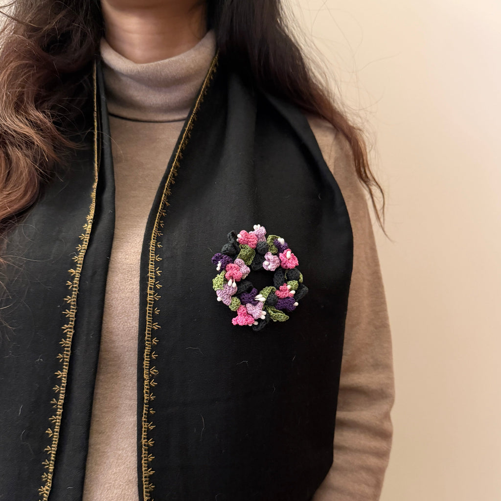 Guldasta Brooch by Ikriit'm with brooch at Kamakhyaa for sustainable fashion