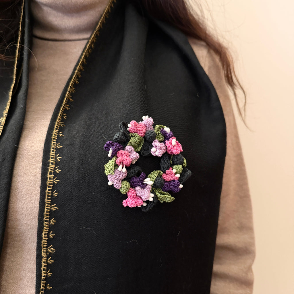 Guldasta Brooch by Ikriit'm with brooch at Kamakhyaa for sustainable fashion