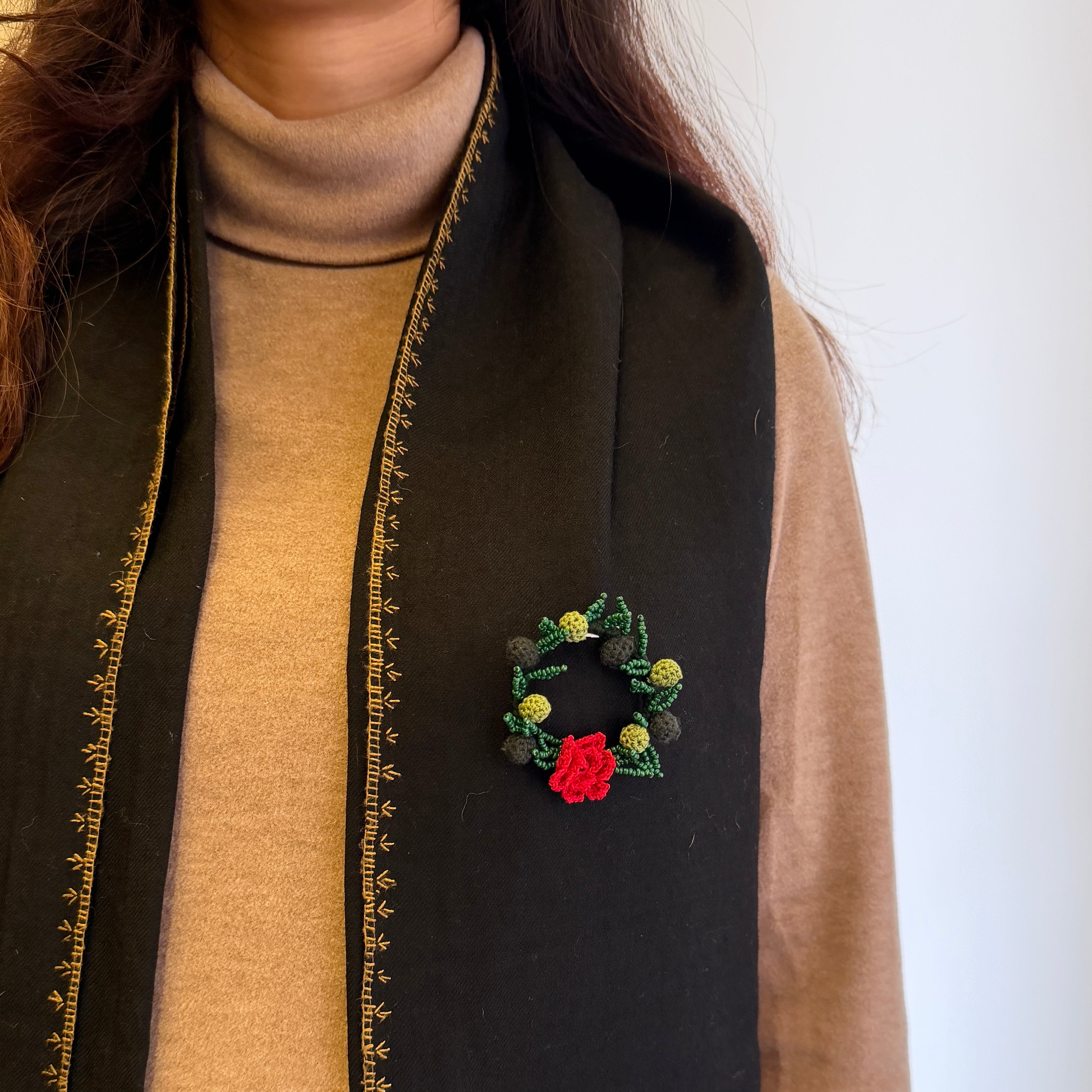 Ruhani Brooch by Ikriit'm with brooch at Kamakhyaa for sustainable fashion