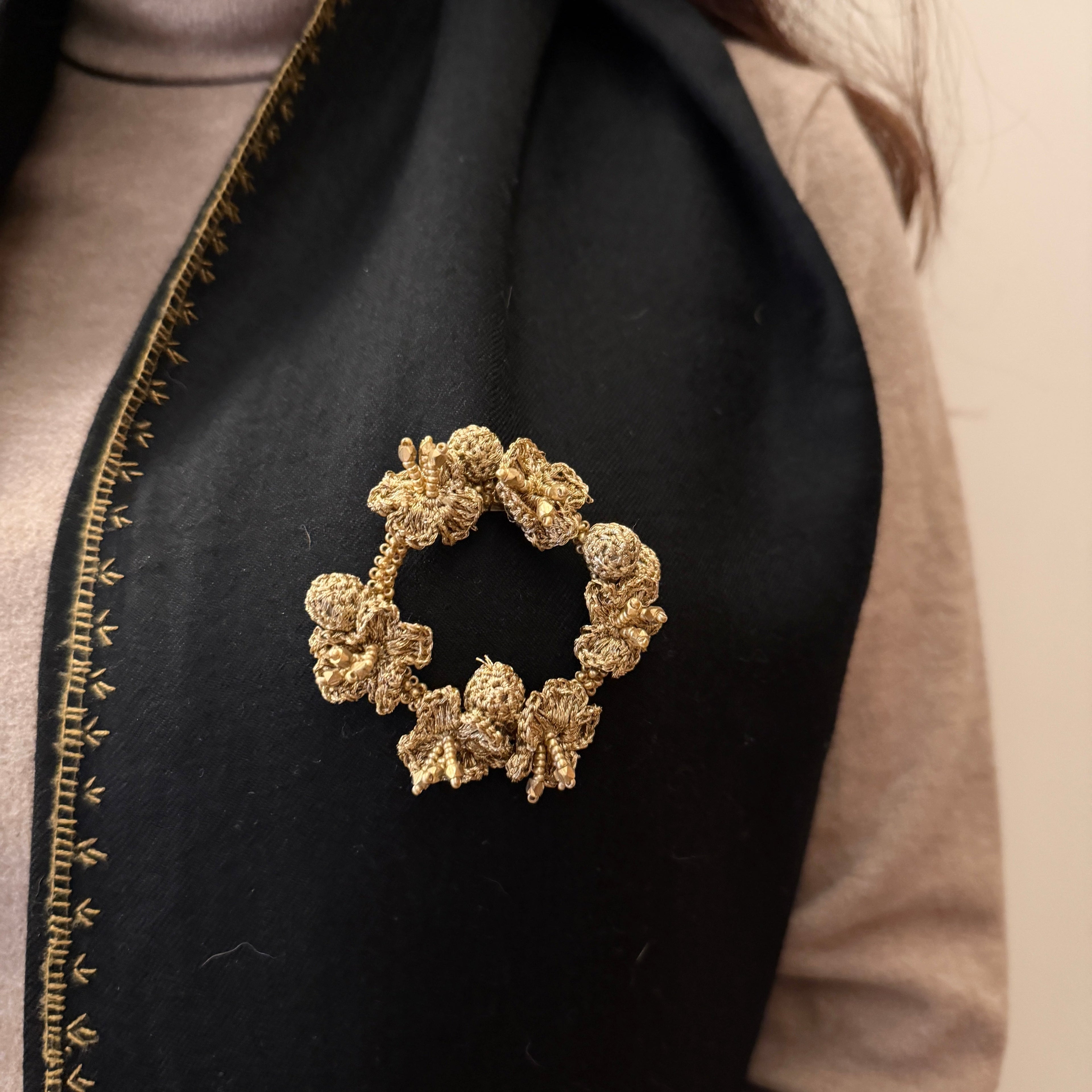 Sunhera Gul Brooch by Ikriit'm with brooch at Kamakhyaa for sustainable fashion
