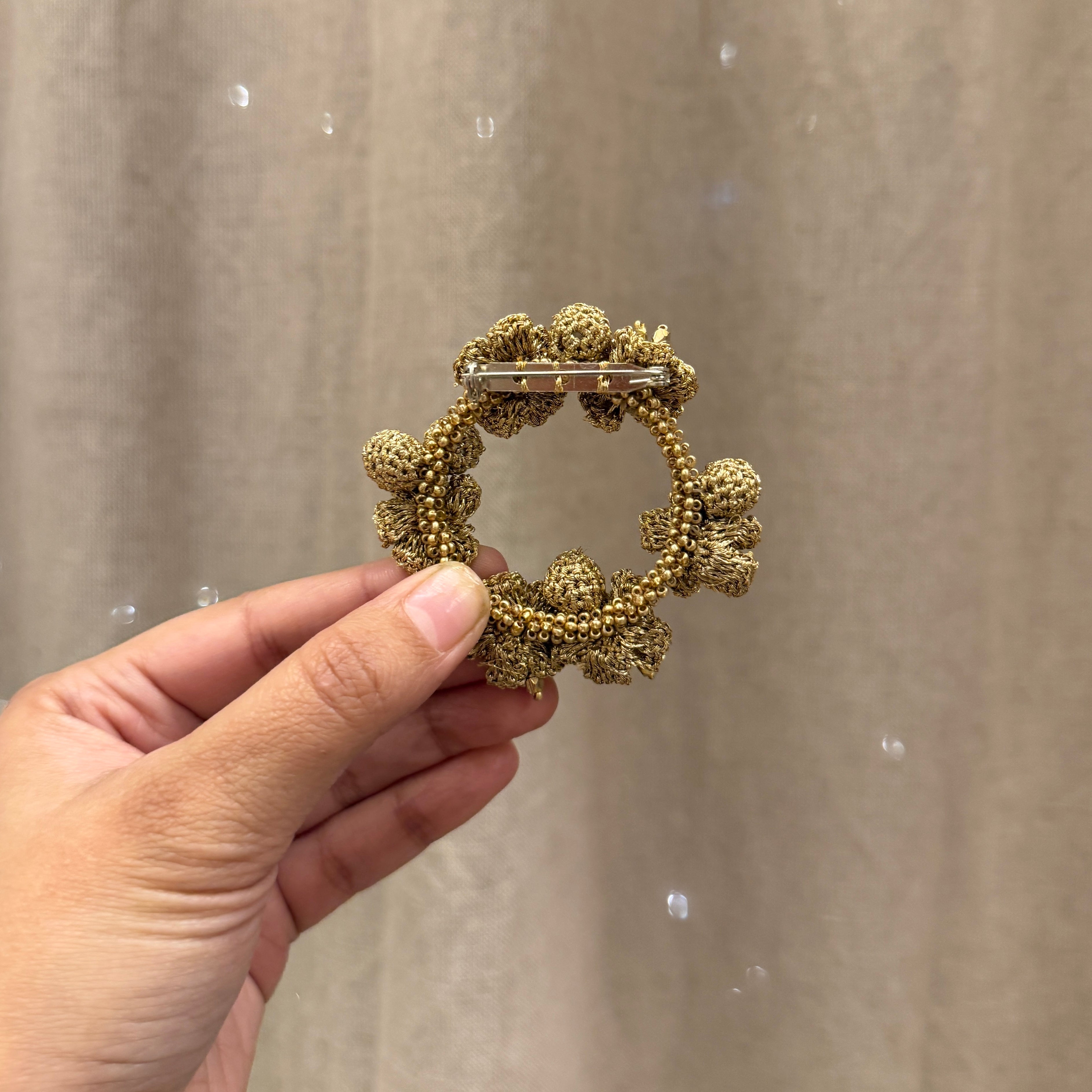 Sunhera Gul Brooch by Ikriit'm with brooch at Kamakhyaa for sustainable fashion