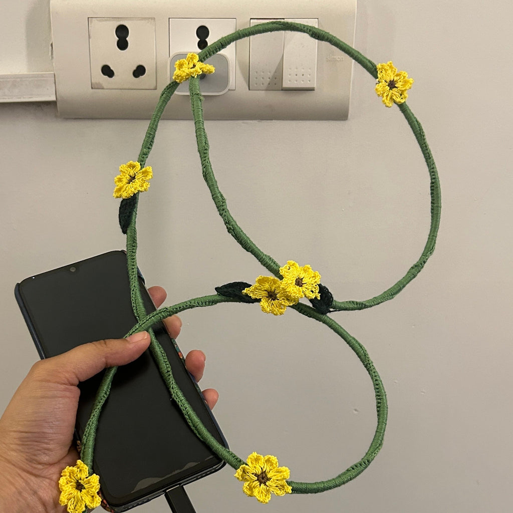 Sunflower Crochet Charging Cord C-C Cable by Ikriit'm with at Kamakhyaa for sustainable fashion