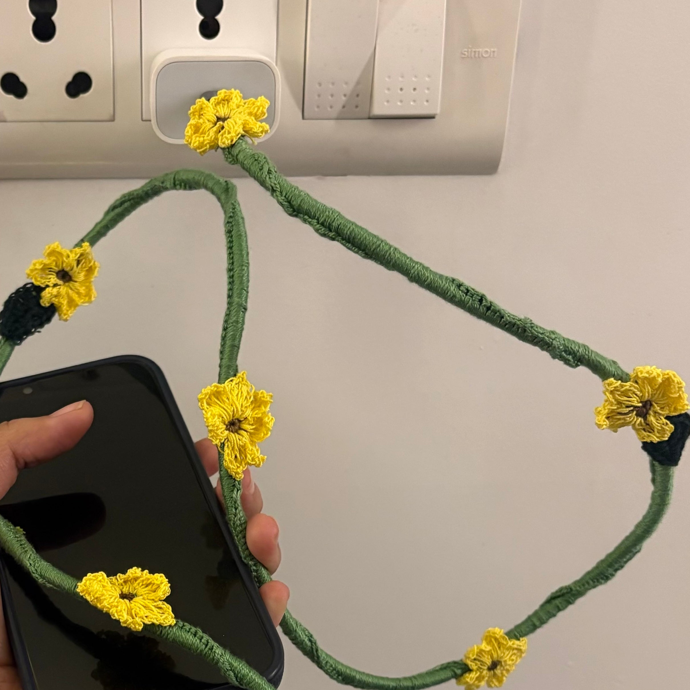 Sunflower Crochet Charging Cord C-Lightening Cable by Ikriit'm with at Kamakhyaa for sustainable fashion