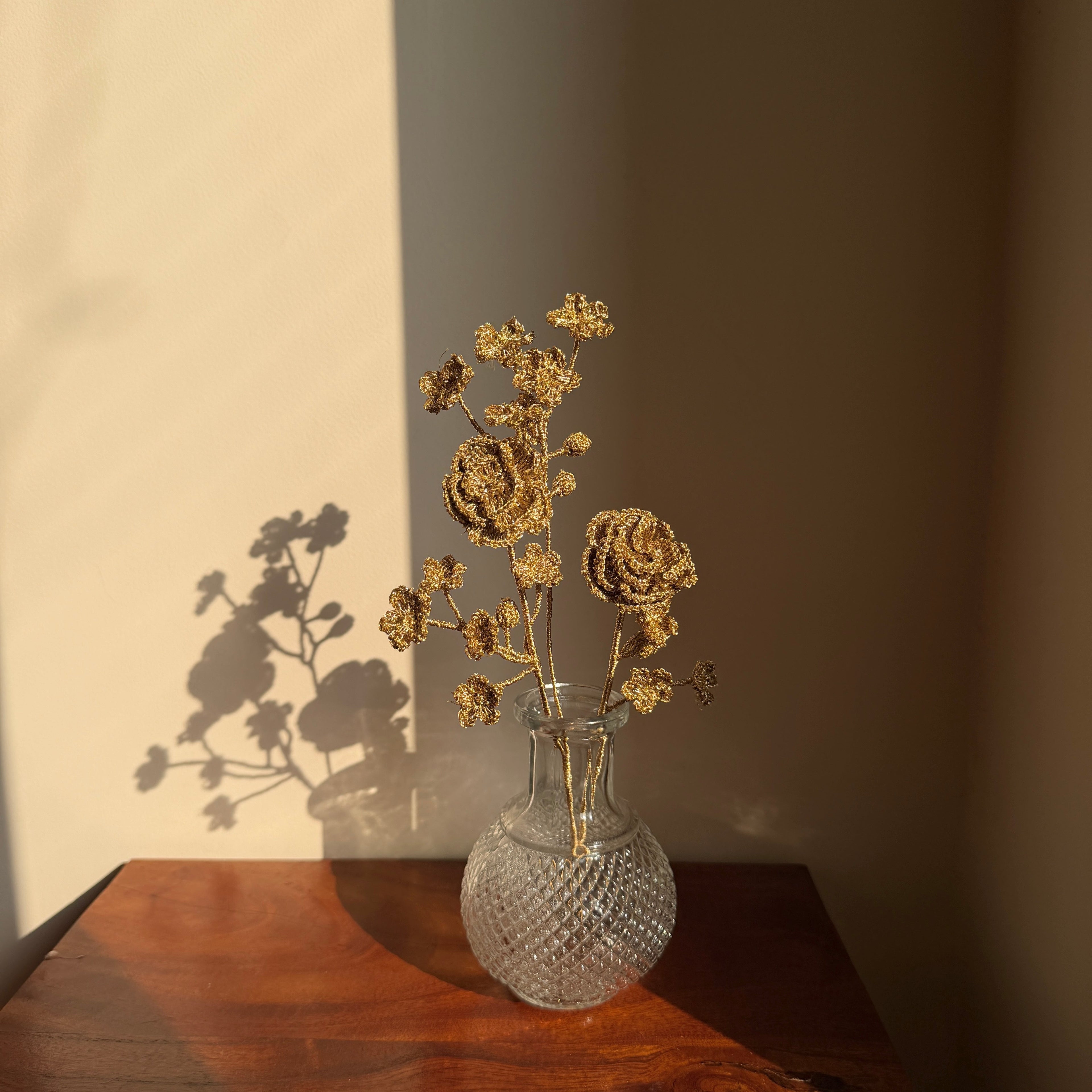 Set of Zari Ruhani and Gul Blooms Set of 2 Bouquet by Ikriit'm with bouquet, Decor at Kamakhyaa for sustainable fashion