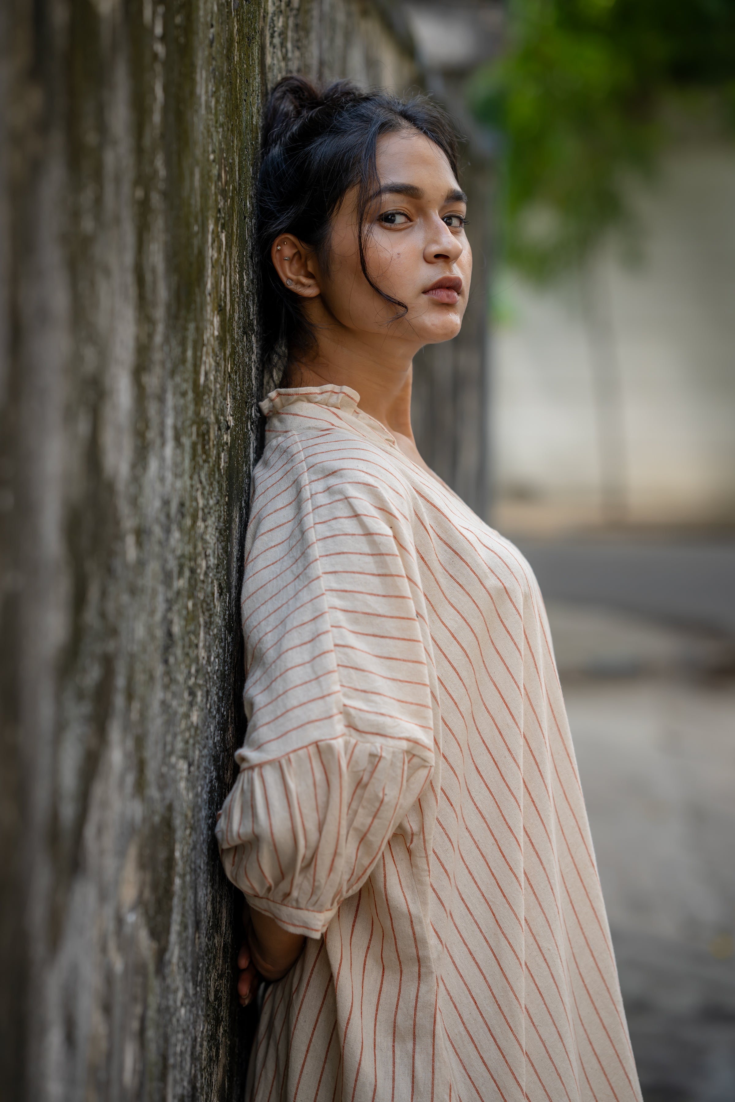 Plant Dye Kaftan Fit Handloom Dress by Krushnachuda with at Kamakhyaa for sustainable fashion