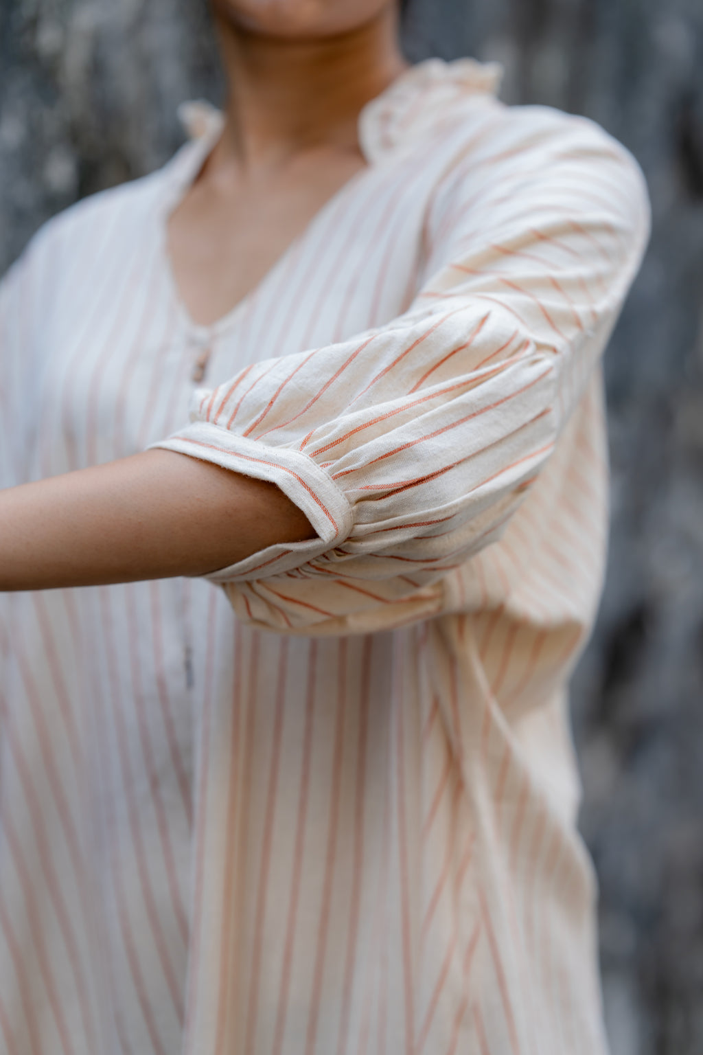 Plant Dye Kaftan Fit Handloom Dress by Krushnachuda with at Kamakhyaa for sustainable fashion