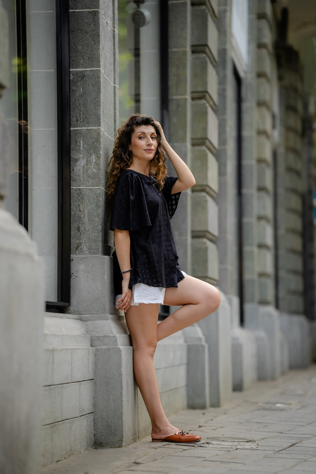 Black Handwoven Shirt by Krushnachuda with Black, Chilika by Krushnachuda, Handloom Cotton, Loose Fit, Natural Dye, Organic, Outerwear, Self Design, Womenswear at Kamakhyaa for sustainable fashion