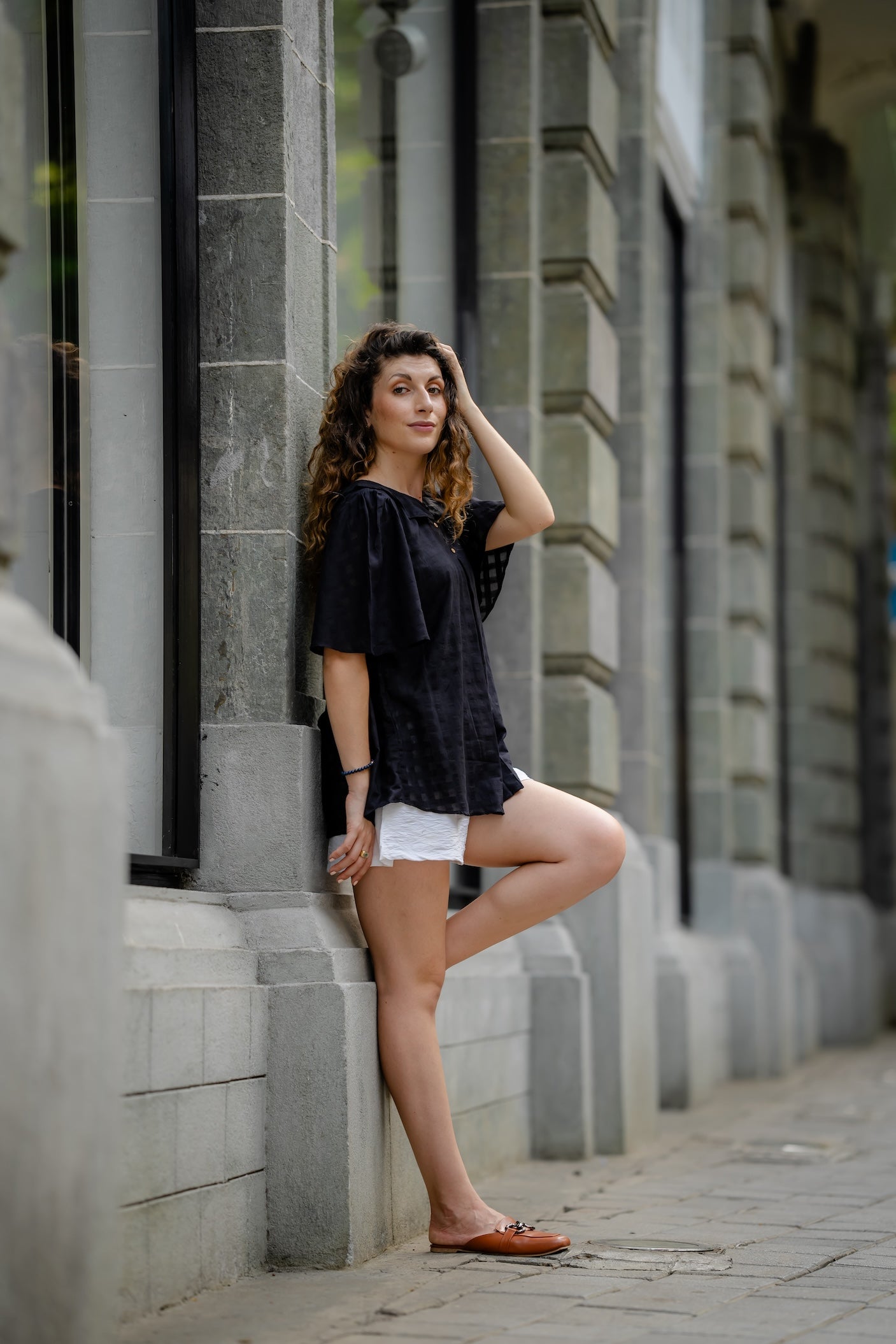 Black Handwoven Shirt by Krushnachuda with Black, Chilika by Krushnachuda, Handloom Cotton, Loose Fit, Natural Dye, Organic, Outerwear, Self Design, Womenswear at Kamakhyaa for sustainable fashion