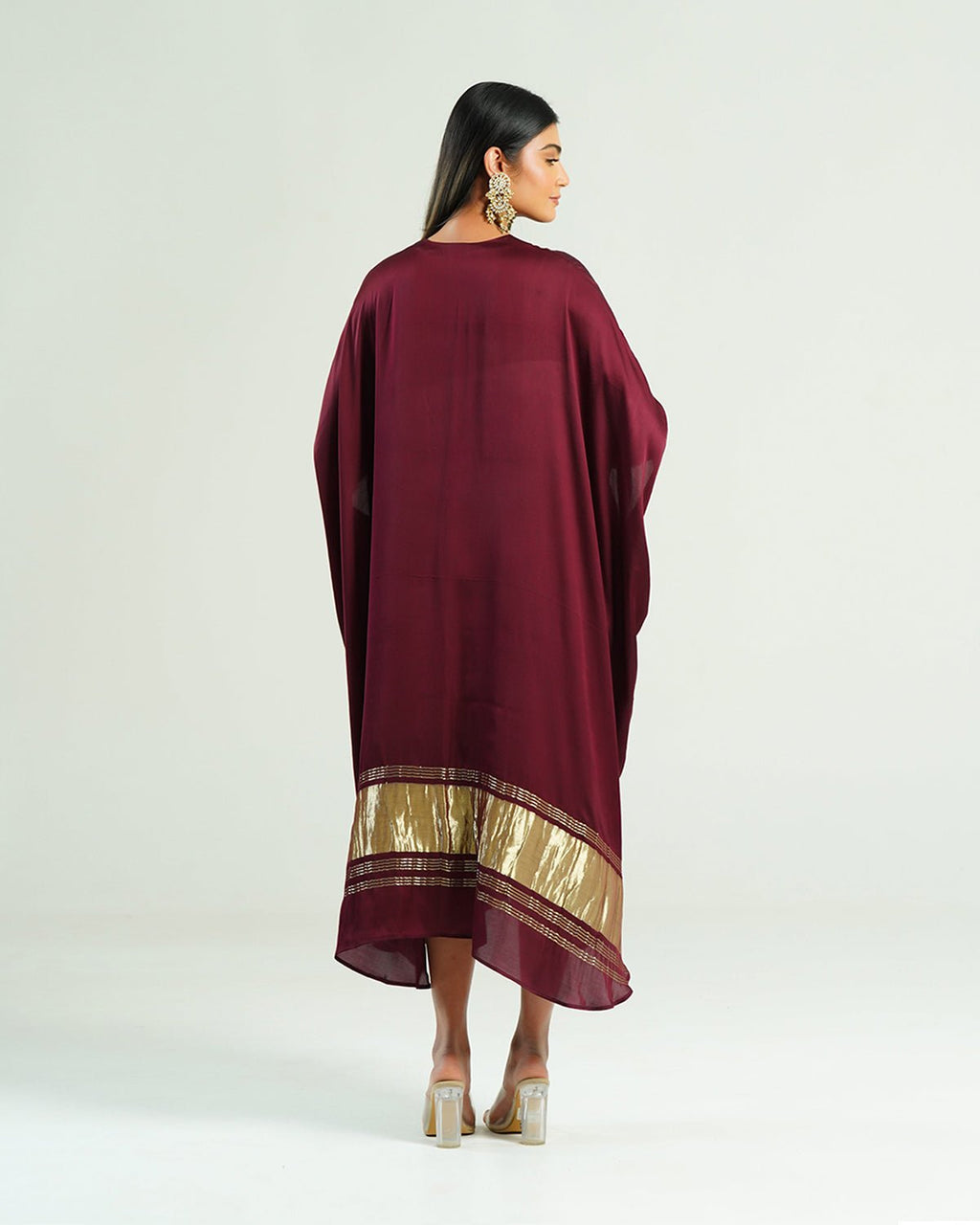 Kaftan Kutch - Wine Red / Gold - Mayura Kumar