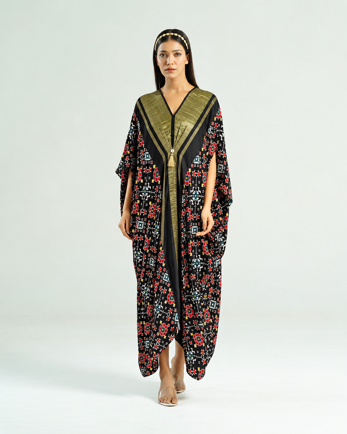 Kaftan Patola - Black/Gold - Mayura Kumar