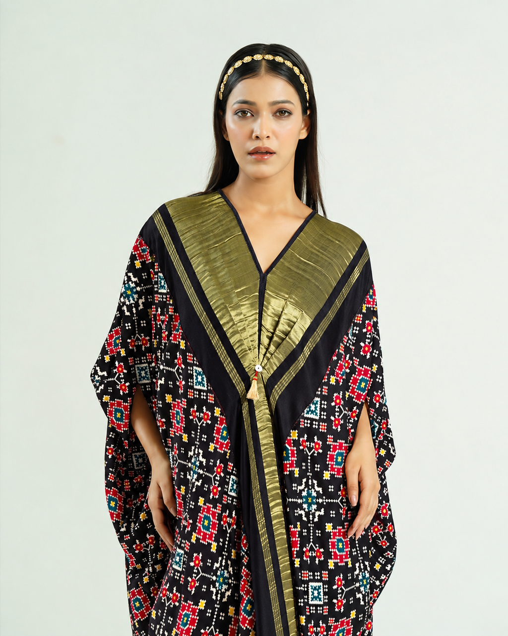 Kaftan Patola - Black/Gold - Mayura Kumar