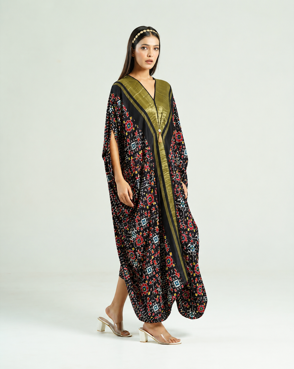 Kaftan Patola - Black/Gold - Mayura Kumar