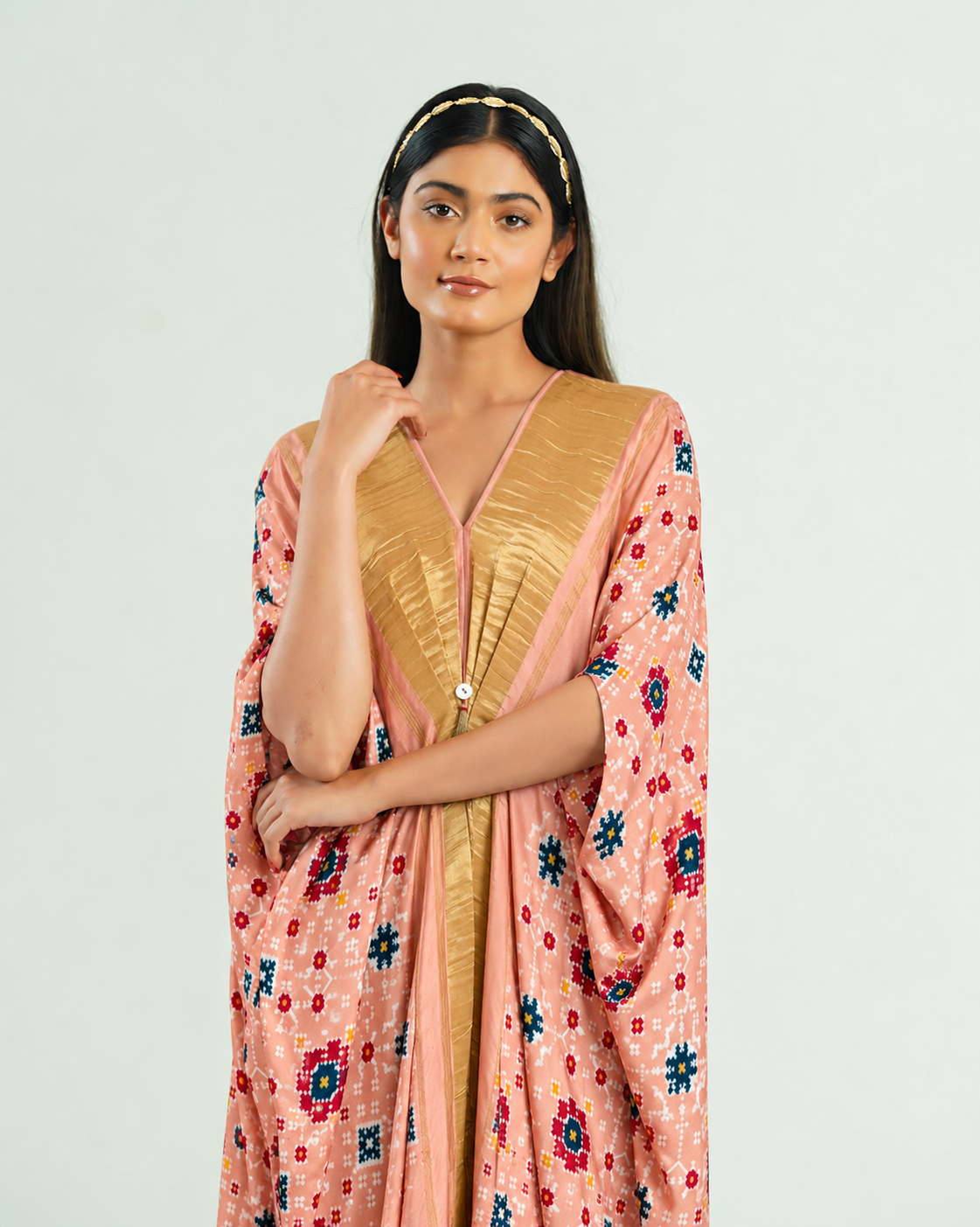 Kaftan Patola - Blush Pink/Gold - Mayura Kumar