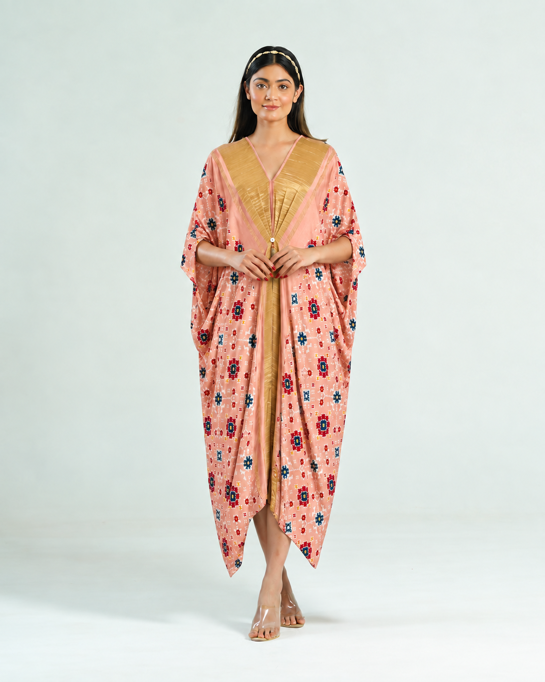 Kaftan Patola - Blush Pink/Gold - Mayura Kumar