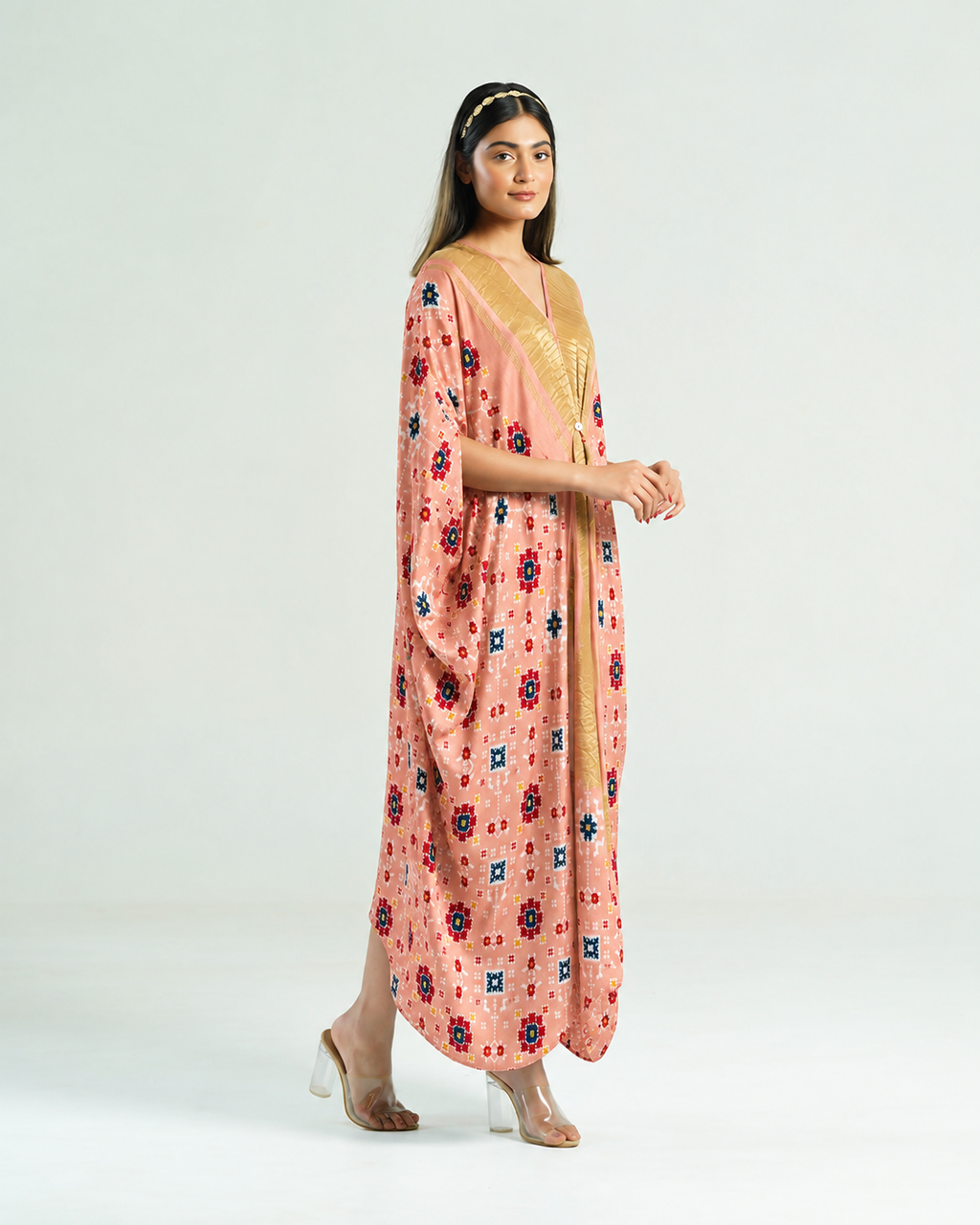 Kaftan Patola - Blush Pink/Gold - Mayura Kumar