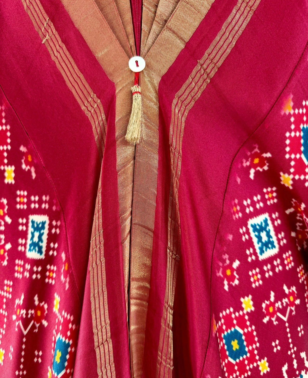 Kaftan Patola - Burgundy/Gold - Mayura Kumar