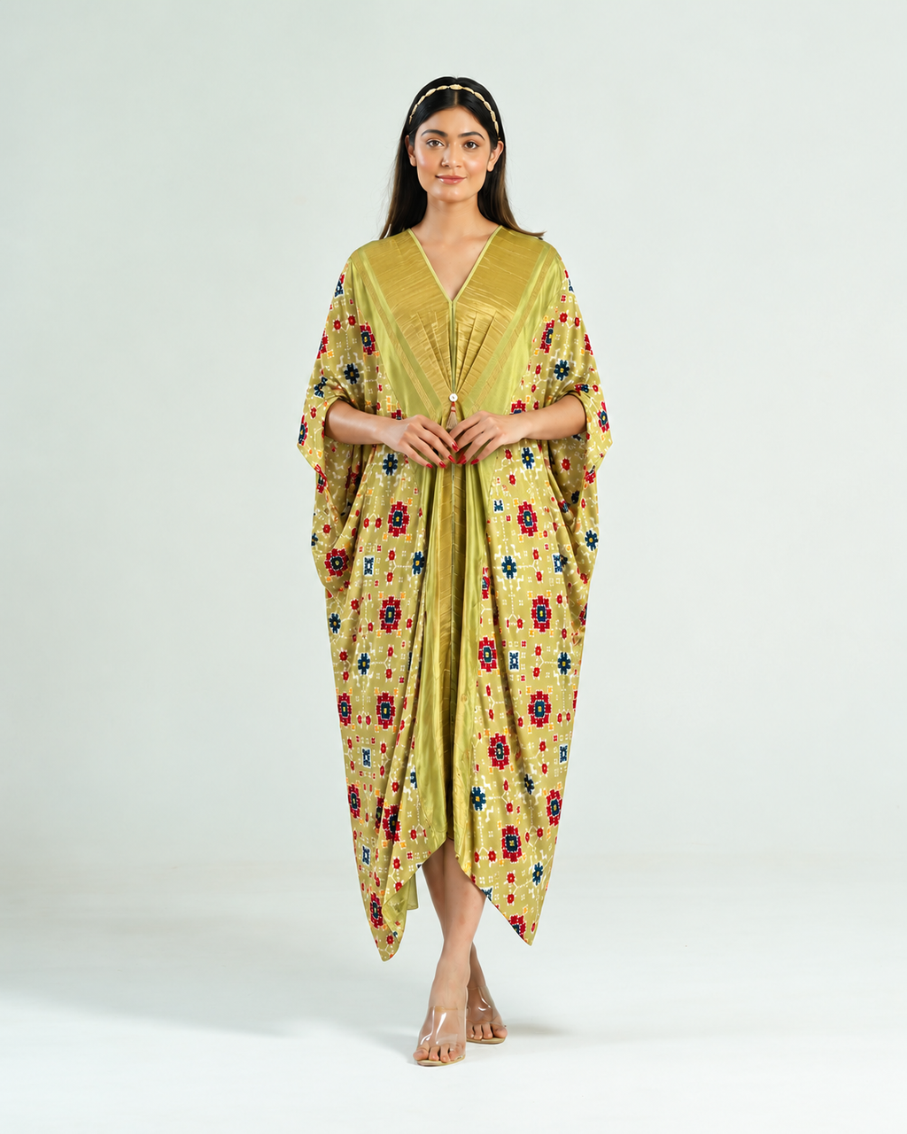 Kaftan Patola - Fresh Green/Gold - Mayura Kumar