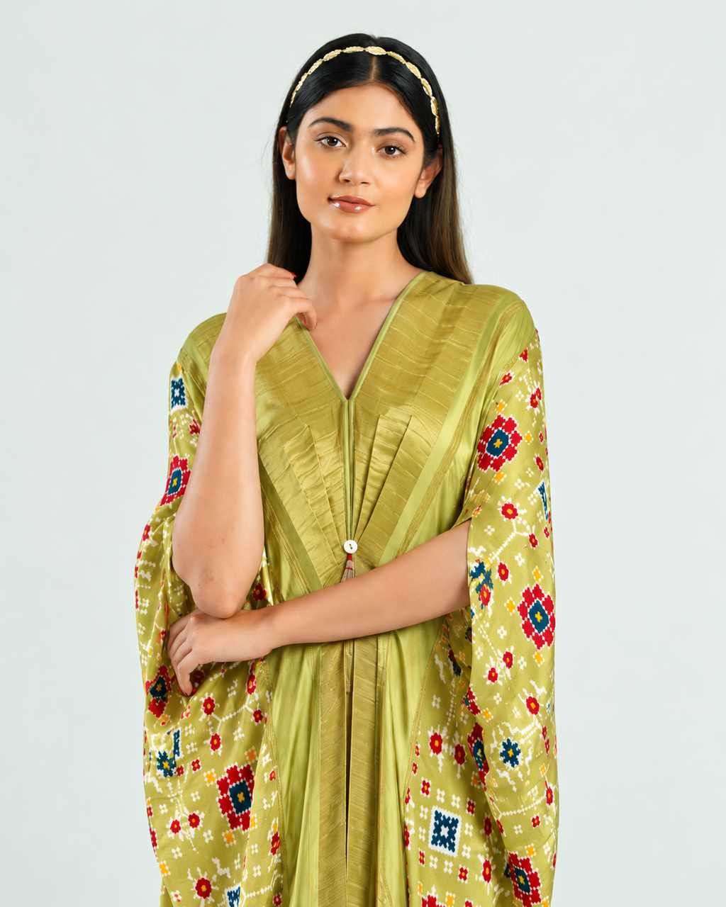 Kaftan Patola - Fresh Green/Gold - Mayura Kumar