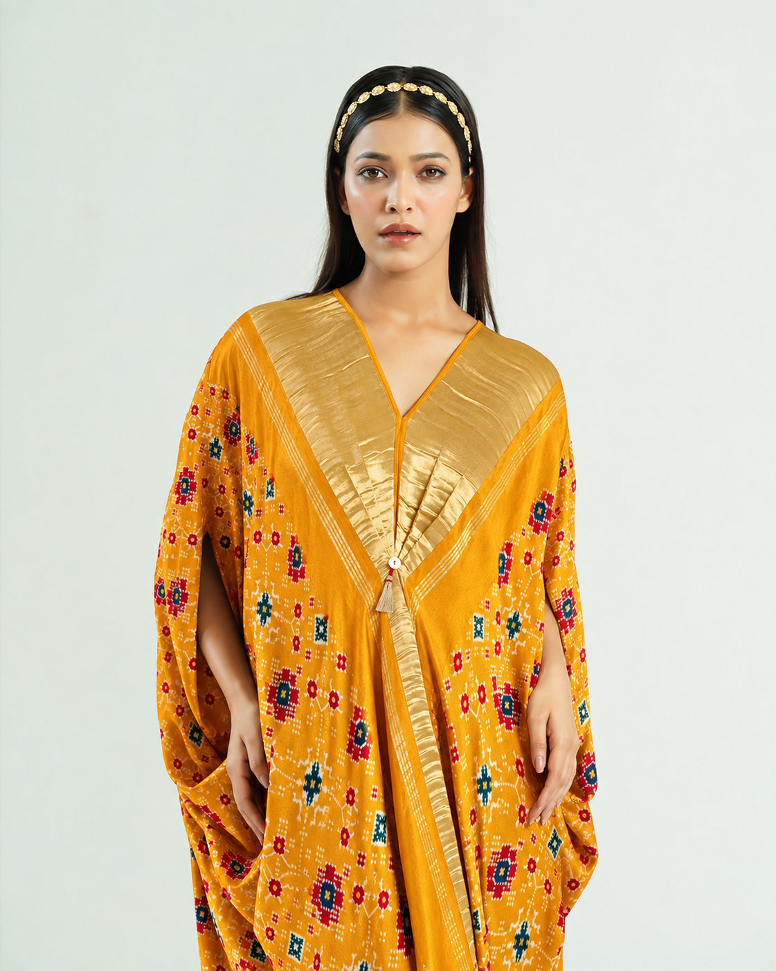Kaftan Patola - Mustard/Gold - Mayura Kumar
