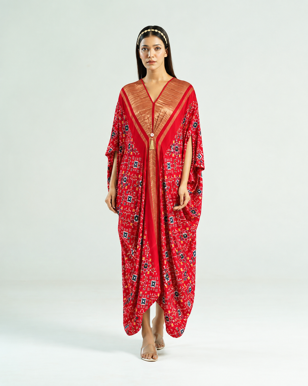 Kaftan Patola - Red/Gold - Mayura Kumar