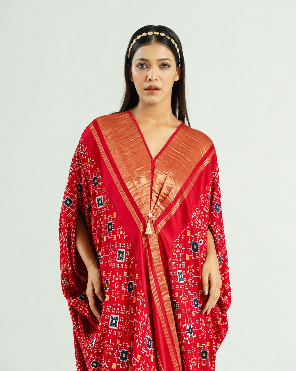 Kaftan Patola - Red/Gold - Mayura Kumar