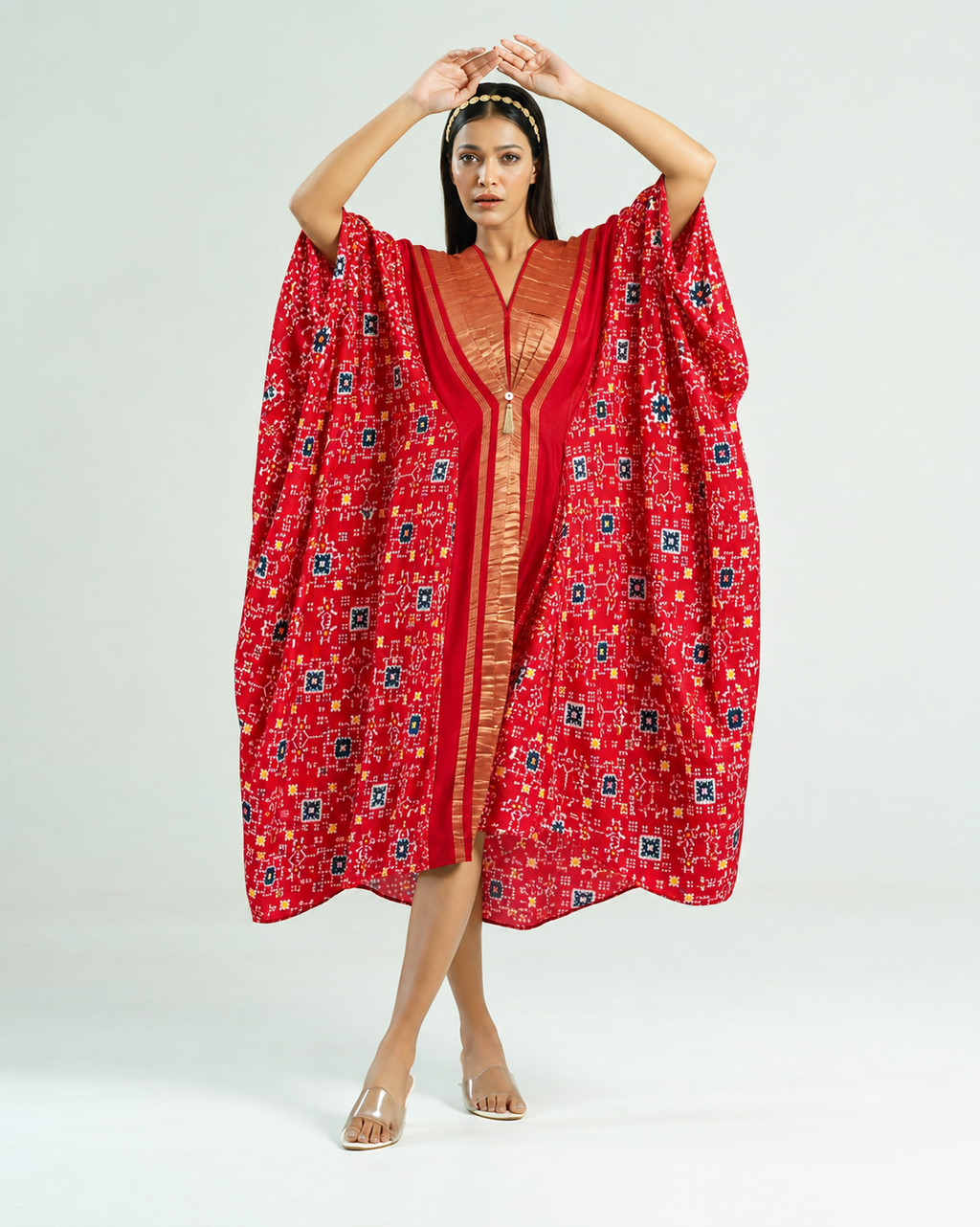 Kaftan Patola - Red/Gold - Mayura Kumar