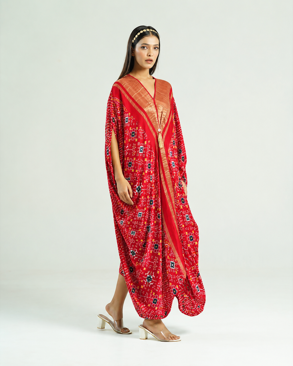 Kaftan Patola - Red/Gold - Mayura Kumar