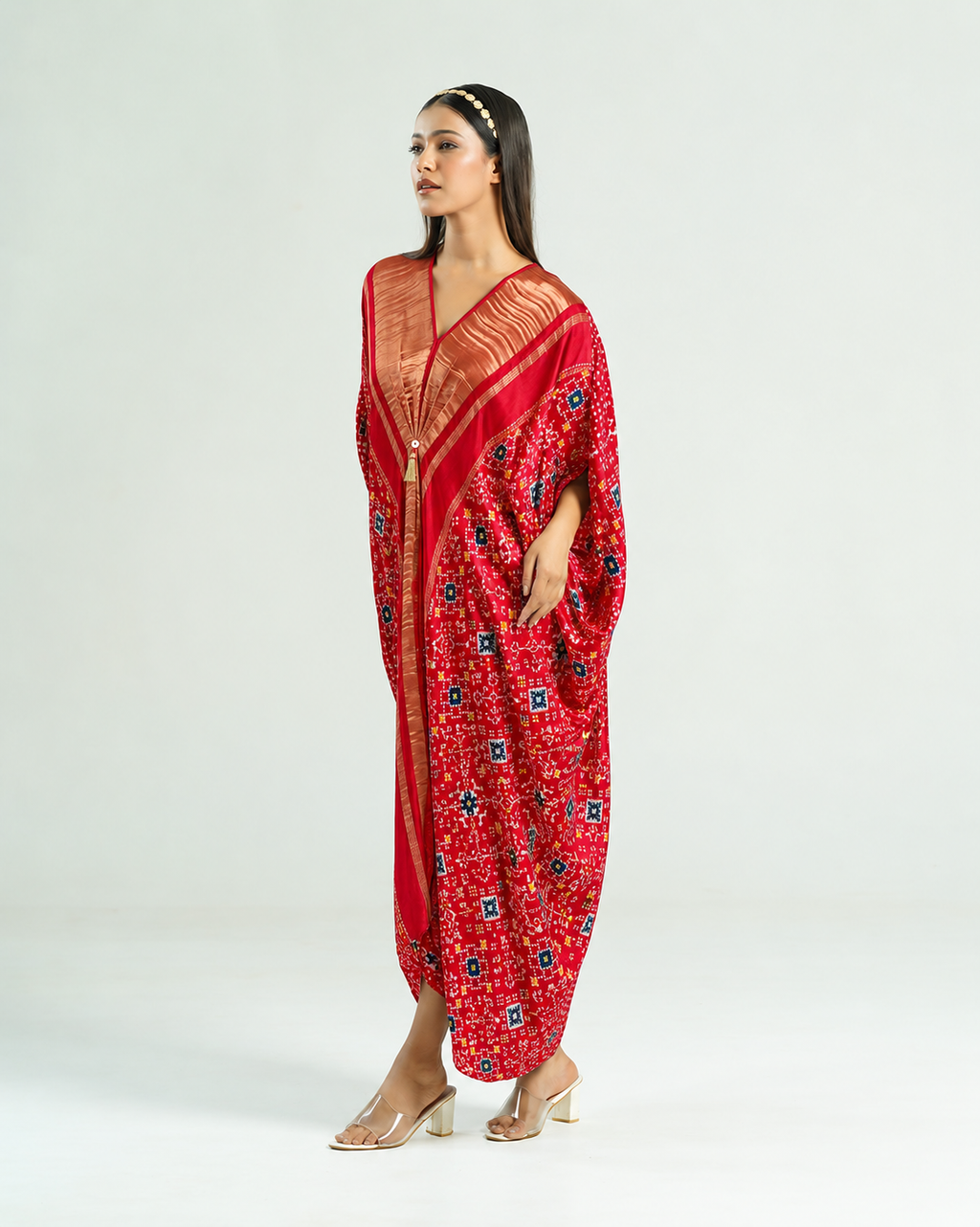 Kaftan Patola - Red/Gold - Mayura Kumar