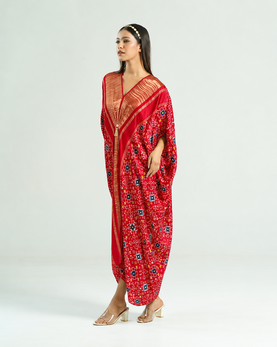 Kaftan Patola - Red/Gold - Mayura Kumar
