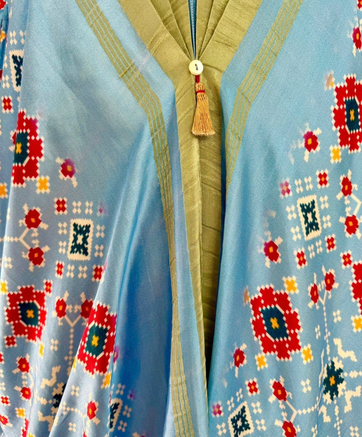 Kaftan Patola - Sky Blue /Gold - Mayura Kumar