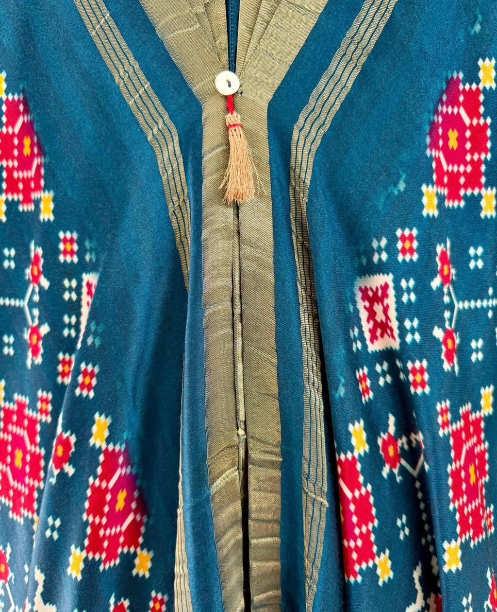 Kaftan Patola - Teal Blue /Gold - Mayura Kumar