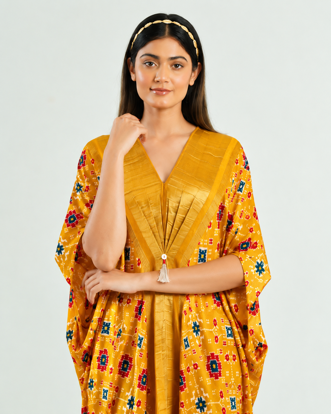 Kaftan Patola - Yellow/Gold - Mayura Kumar