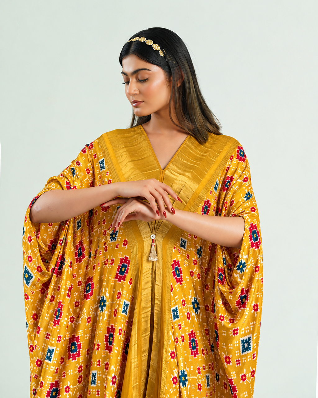 Kaftan Patola - Yellow/Gold - Mayura Kumar