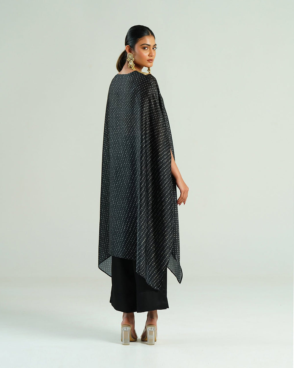 Kurta Set Bandhej - Black / Ivory / Gold - Mayura Kumar