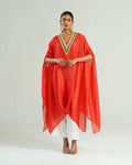 Kurta Set Bandhej - Red /Ivory / Gold - Mayura Kumar