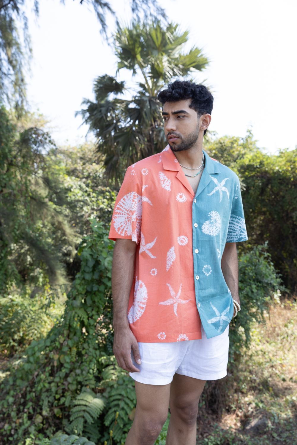 Two-Tone Moana Shirt by anushé pirani with Menswear, T-Shirts & Shirts at Kamakhyaa for sustainable fashion