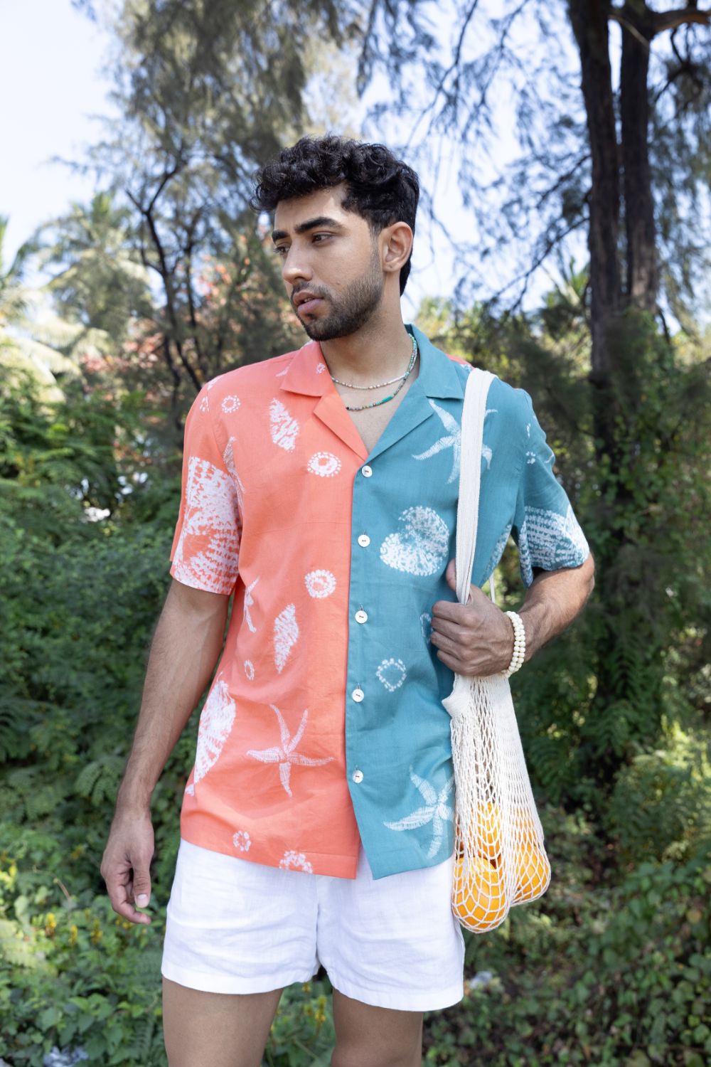 Two-Tone Moana Shirt by anushé pirani with Menswear, T-Shirts & Shirts at Kamakhyaa for sustainable fashion