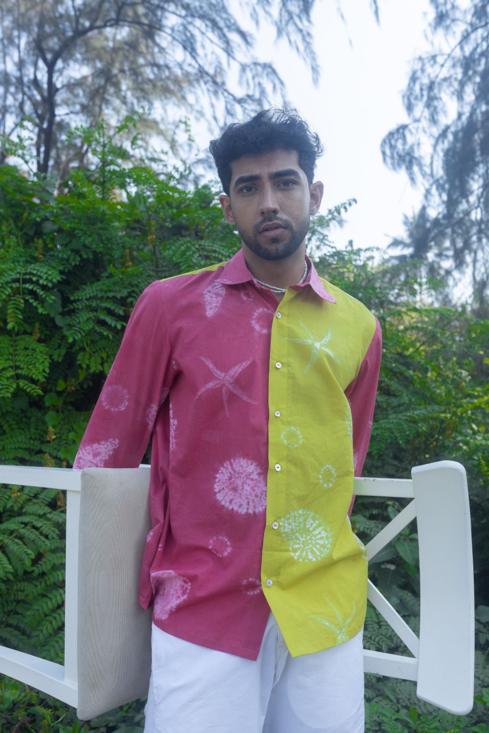 Two-Tone Resort Shirt by anushé pirani with Menswear, Moana, T-Shirts & Shirts at Kamakhyaa for sustainable fashion