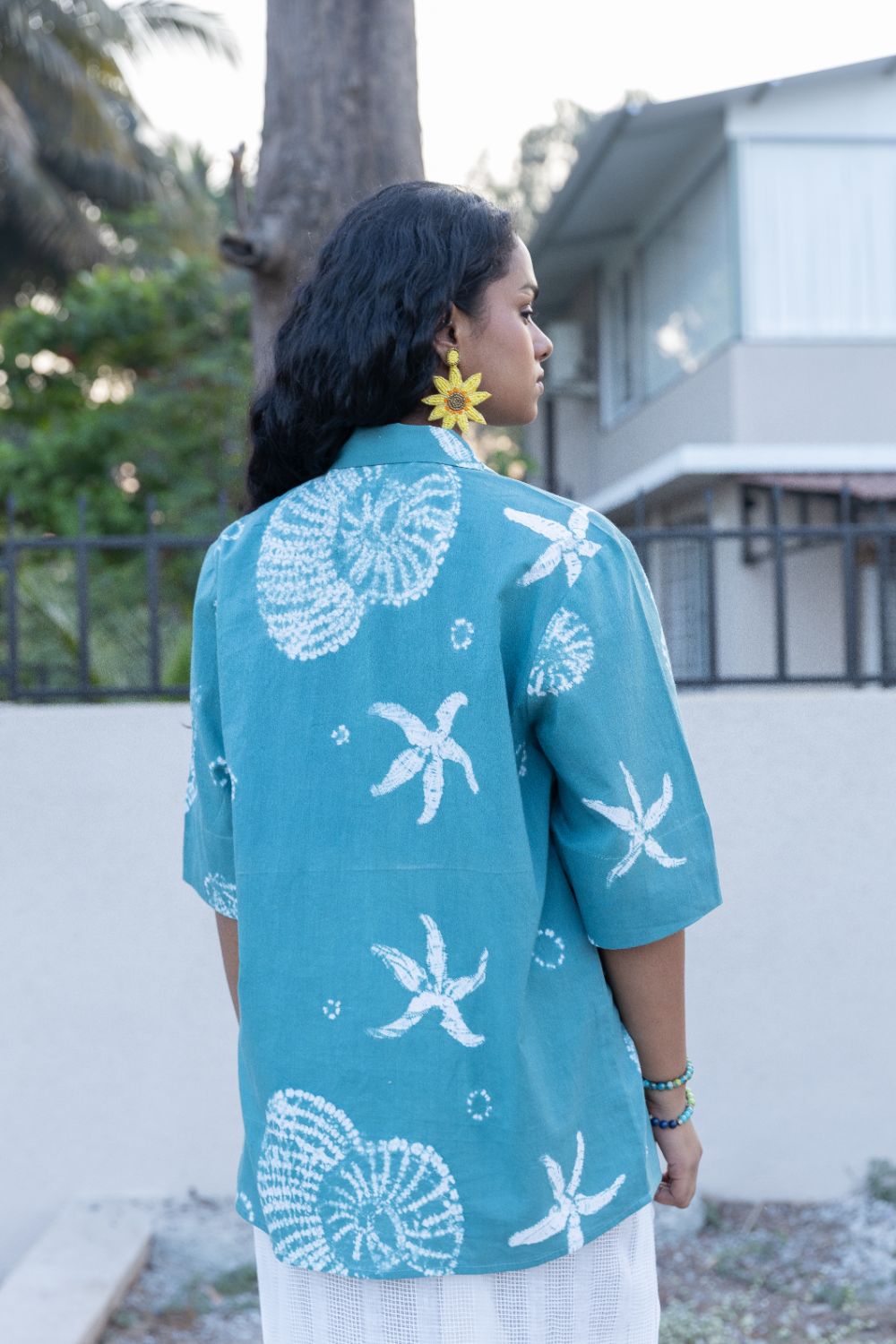 Seashell Camp Collar Shirt by anushé pirani with Moana, Tops & Shirts, Womenswear at Kamakhyaa for sustainable fashion