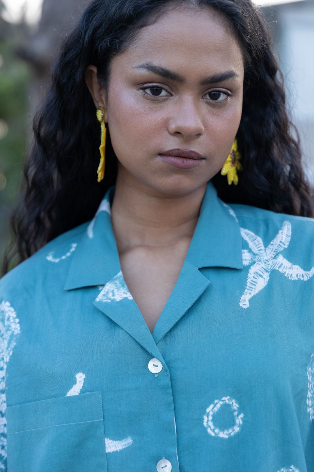 Seashell Camp Collar Shirt by anushé pirani with Moana, Tops & Shirts, Womenswear at Kamakhyaa for sustainable fashion