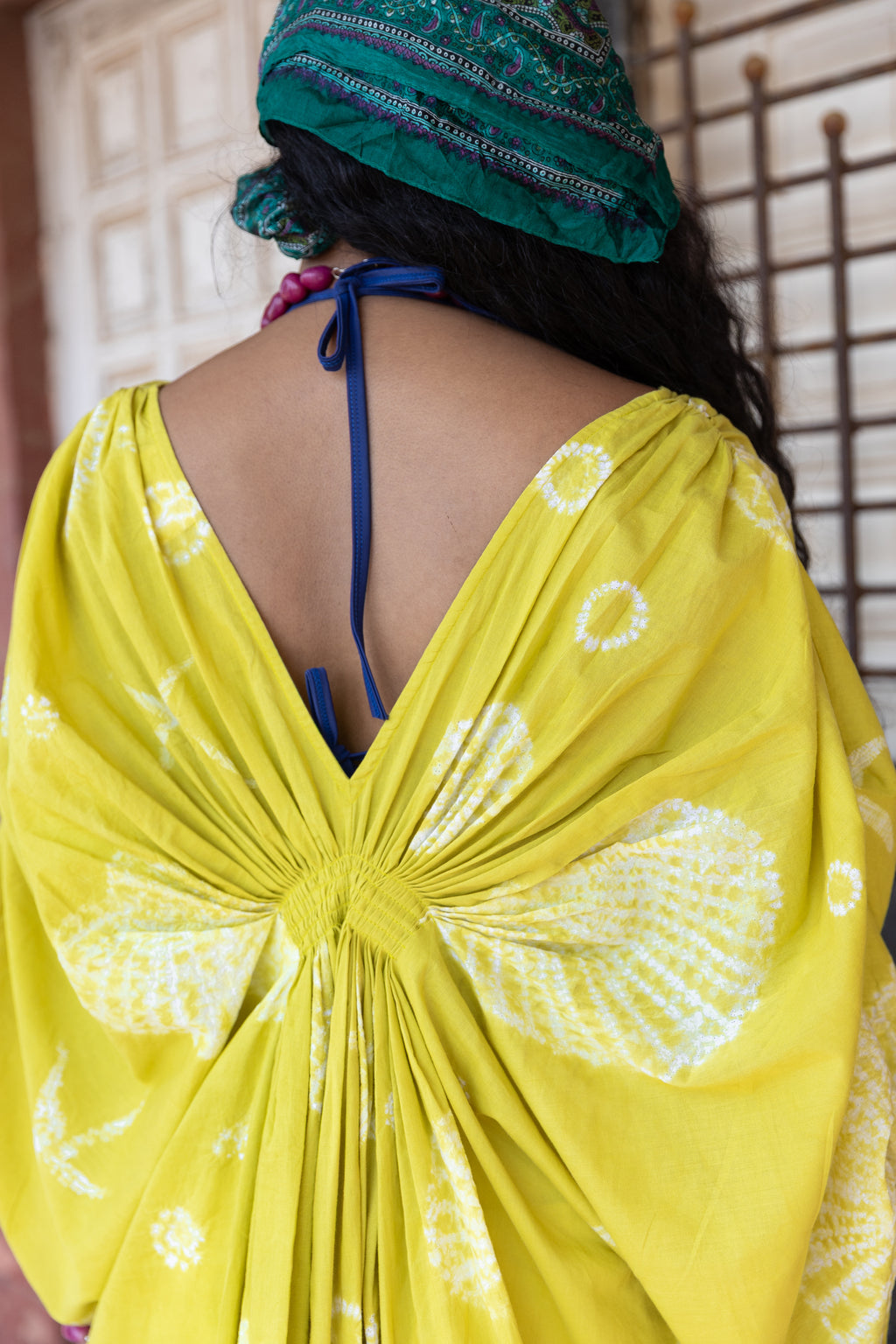 Moana Overlay by Anushé Pirani with Beach Wear, Cotton, Dresses, Lime, Moana by Anushe Pirani, Recycled Cotton, Relaxed Fit, Resort Wear, Shibori Dyes, Vacation Wear, Womenswear at in.kamakhyaa.com for sustainable fashion