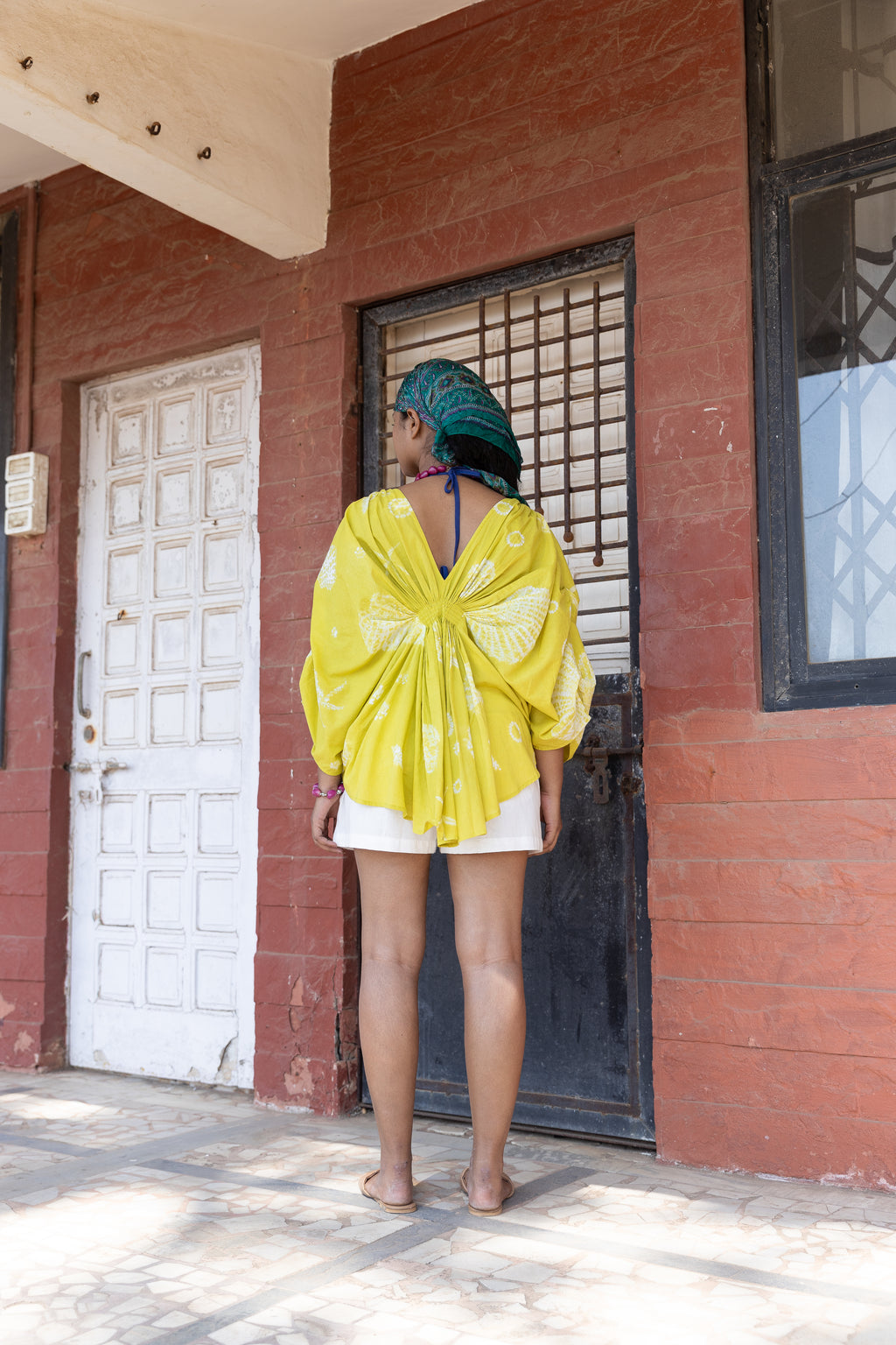 Moana Overlay by Anushé Pirani with Beach Wear, Cotton, Dresses, Lime, Moana by Anushe Pirani, Recycled Cotton, Relaxed Fit, Resort Wear, Shibori Dyes, Vacation Wear, Womenswear at in.kamakhyaa.com for sustainable fashion