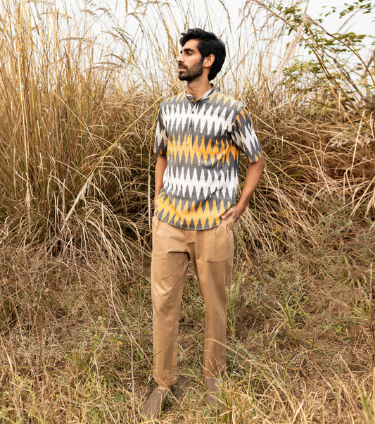 Multicolor Shirt for Men by Khara Kapas with Cotton, For Anniversary, Multicolor, Natural, Ombre & Dyes, Regular Fit, Resort Wear, Shirts, Tops at Kamakhyaa for sustainable fashion