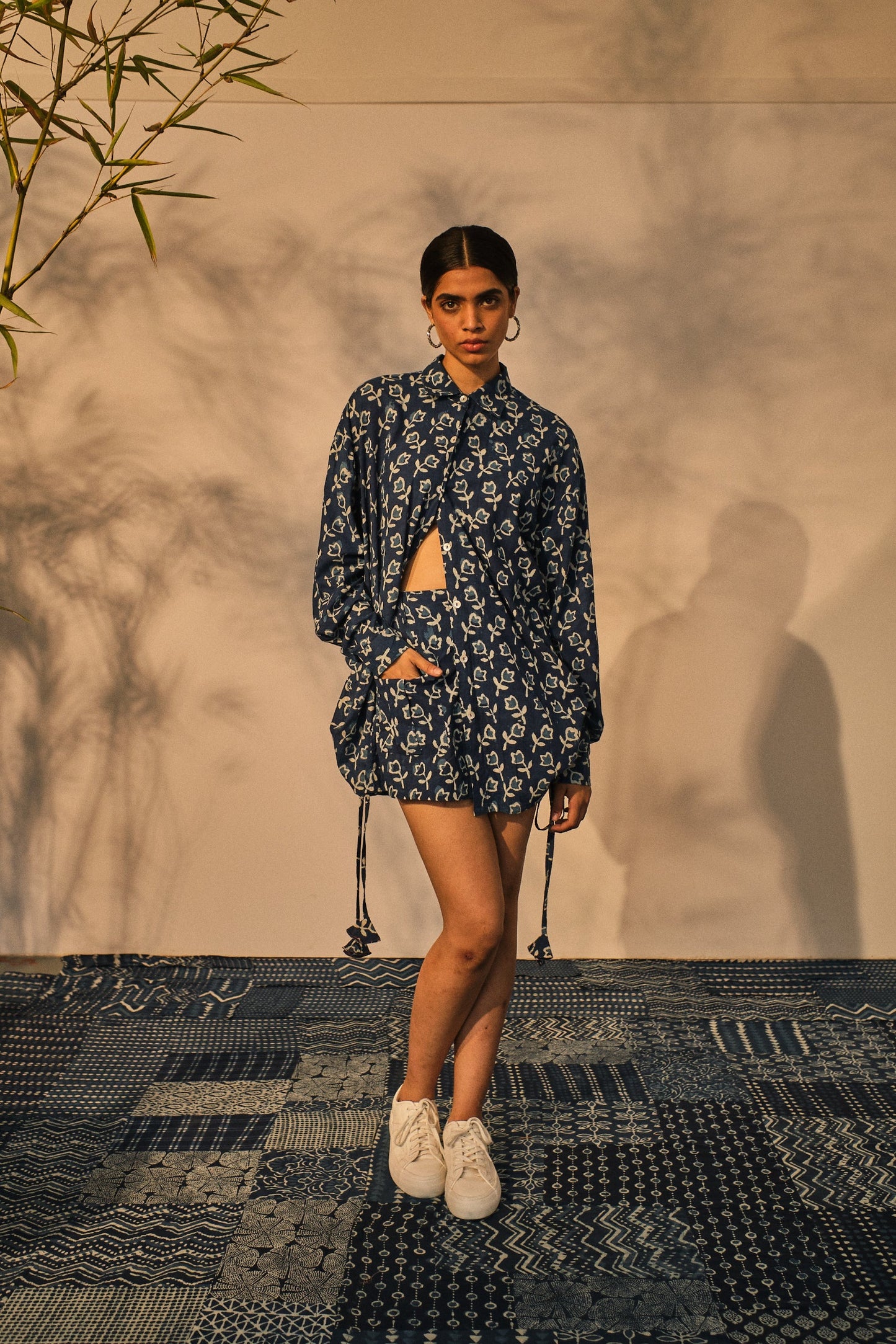 Fleur Shirt by Akashii Clothing with CO-ORD SETS, Neeli'23, Top at Kamakhyaa for sustainable fashion