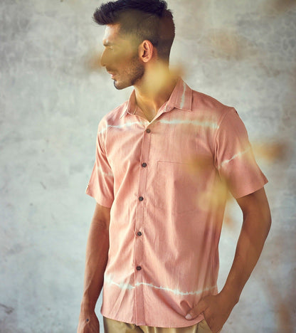 Pink Cotton Ombre & Dye Shirt at Kamakhyaa by Khara Kapas. This item is Casual Wear, Cotton, For Anniversary, For Him, Menswear, Natural, New, Ombre & Dyes, Pink, Printed Selfsame, Regular Fit, Shirts, Tops