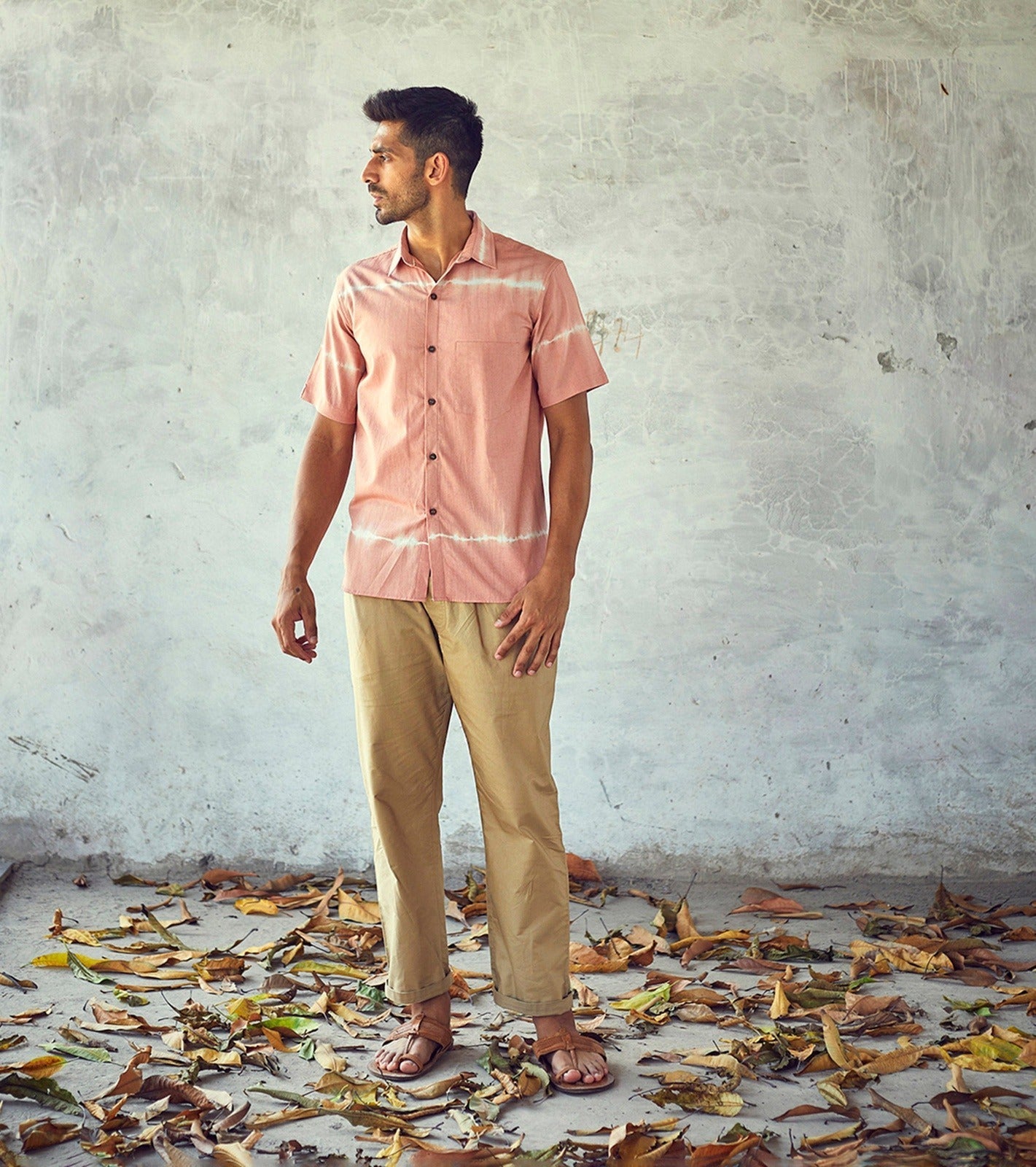 Pink Cotton Ombre & Dye Shirt by Khara Kapas with Casual Wear, Cotton, For Anniversary, For Him, Natural, New, Ombre & Dyes, Pink, Printed Selfsame, Regular Fit, Shirts, Tops at Kamakhyaa for sustainable fashion